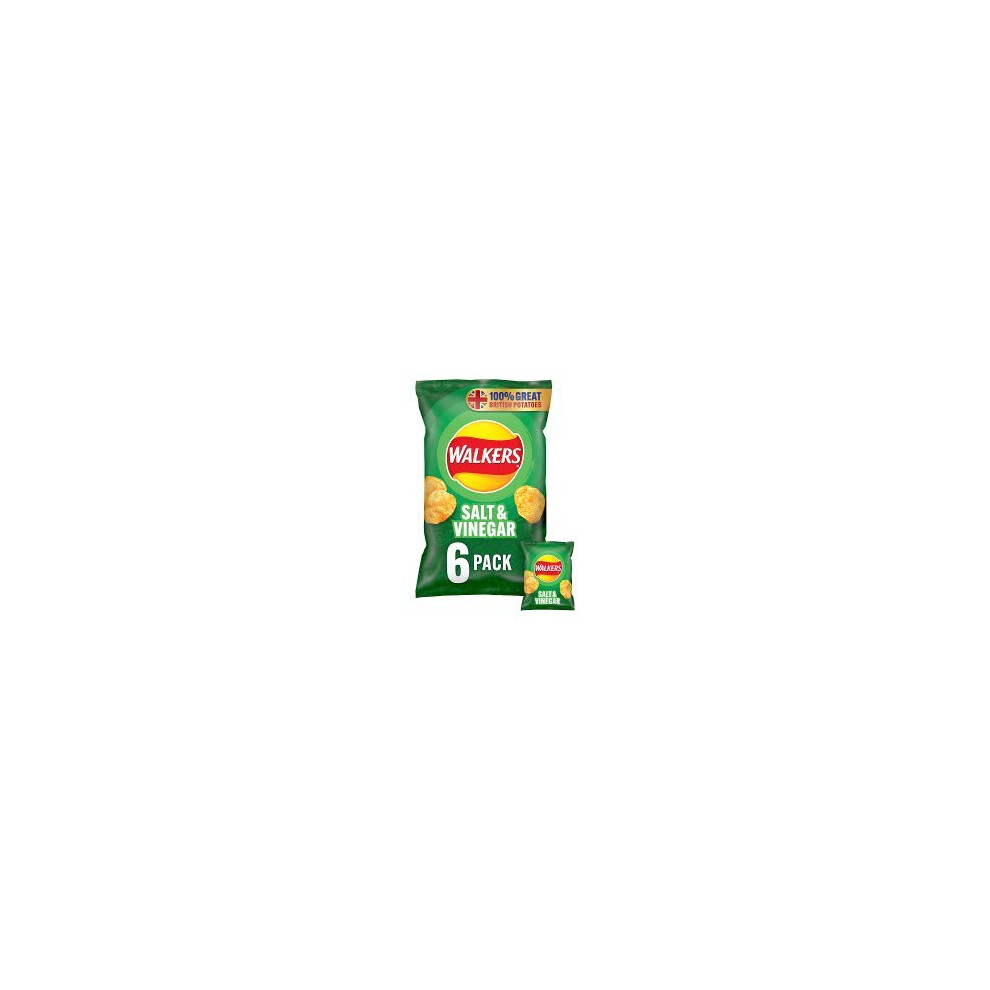 Walkers Salt & Vinegar Multipack Crisps 6x25g (Pack of 18)