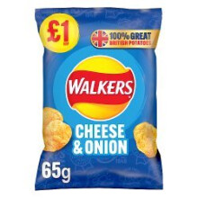 Walkers Cheese & Onion Crisps 65g (Pack of 15)