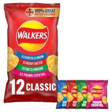 Walkers Classic Variety Multipack Crisps 12x25g (Pack of 15)