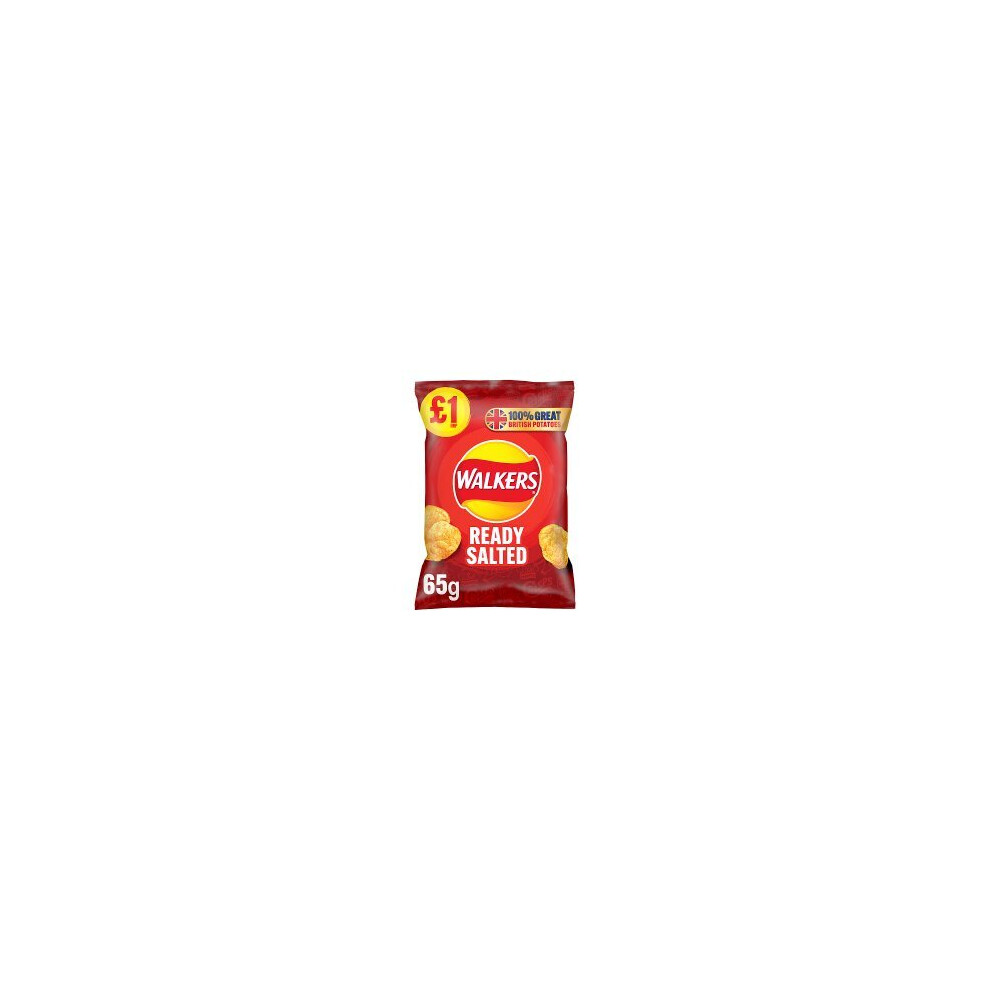 Walkers Ready Salted Crisps 65G (Pack Of 15)