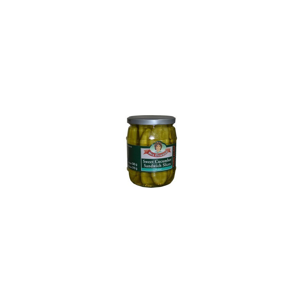 Mrs Elswood Sweet Cucumber Sandwich Slices Pickled 540g (Pack of 6)