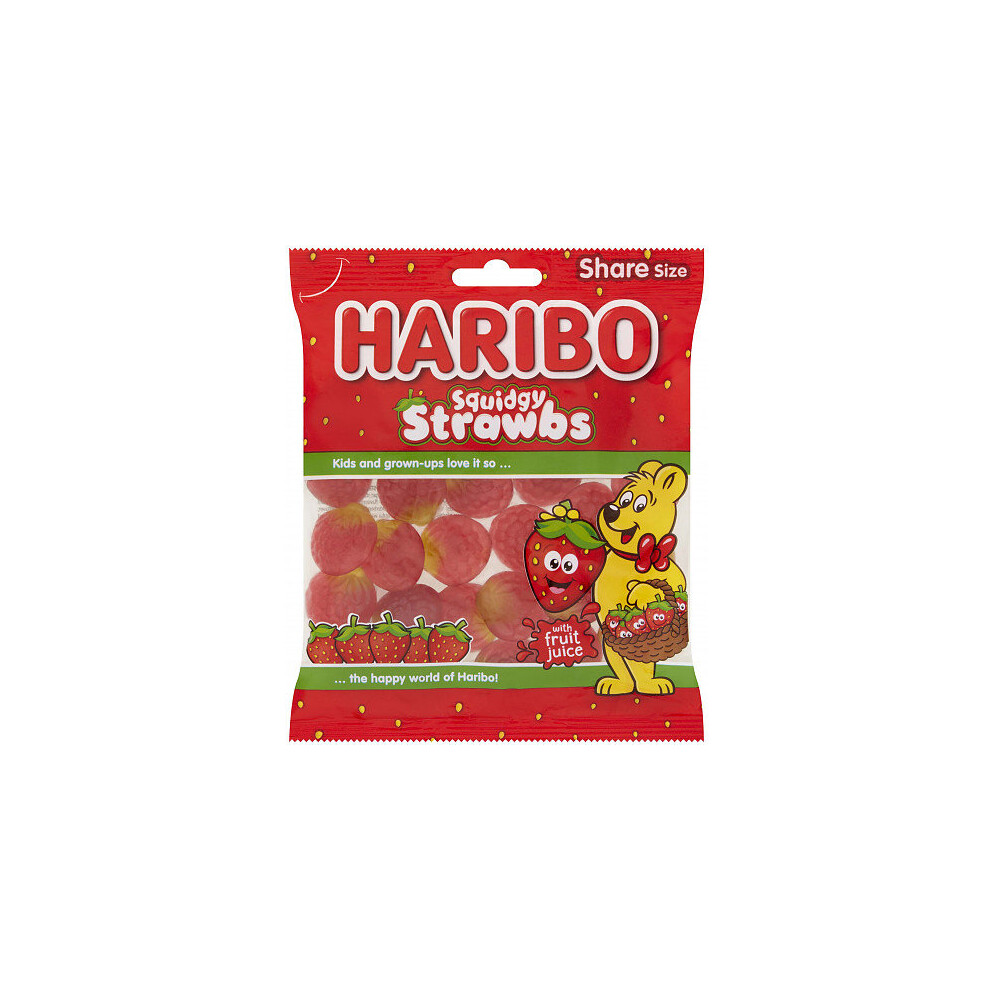 Haribo Squidgy Strawbs160g (Pack of 12)