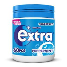 Extra Peppermint Chewing Gum Sugar Free Bottle 60 pieces (Pack of 6)