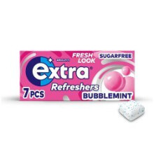 Extra Refreshers Bubblemint Sugar Free Chewing Gum Handy Box 7pcs (Pack of 16)