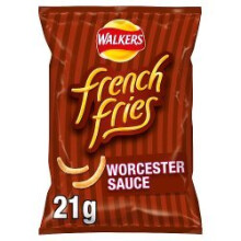 Walkers French Fries Worcester Sauce Snacks 21g (Pack of 32)