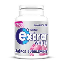 Extra White Bubblemint Chewing Gum Sugar Free Bottle 46 Pieces (Pack of 6)