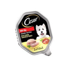 Cesar Classics Terrine Dog Food Tray Chicken & Turkey in Loaf 150g (Pack of 14)