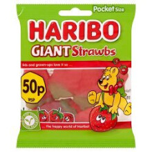 HARIBO Giant Strawbs Bag 60g (Pack of 20)