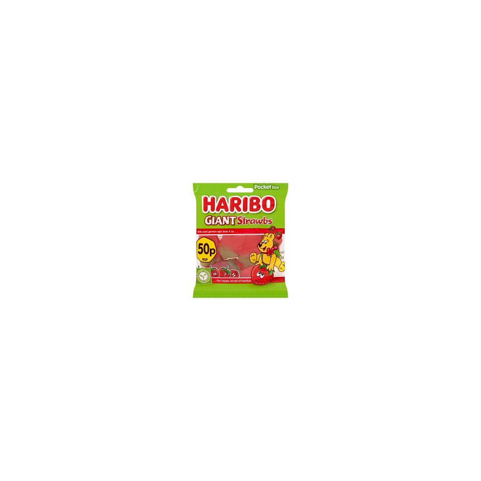 HARIBO Giant Strawbs Bag 60g (Pack of 20)