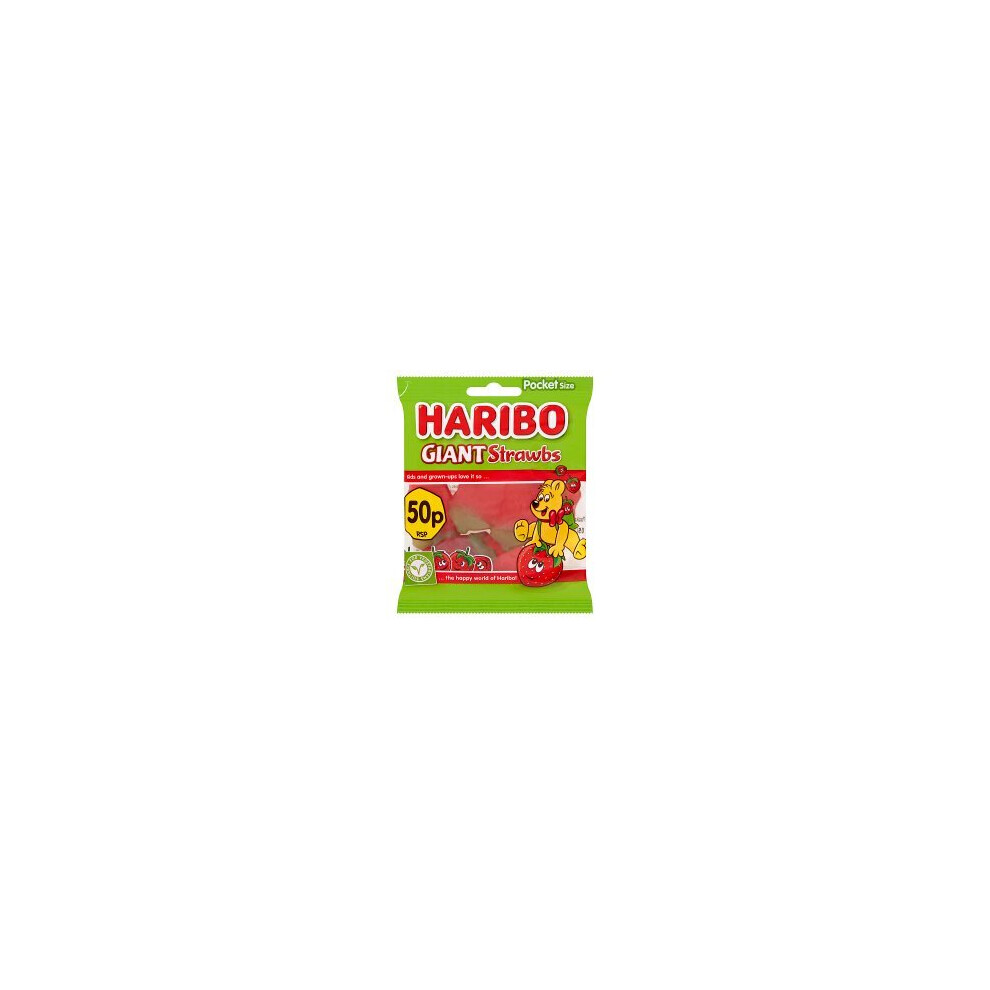 Haribo Giant Strawbs Bag 60G (Pack Of 20)