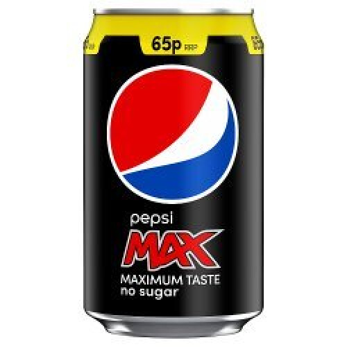 Pepsi Pepsi Max No Sugar Cola Can 330ml (Pack of 24) 1