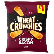 Wheat Crunchies Bacon Crisps 70g – Pack of 16: Crispy Bacon-Flavored Wheat Snacks