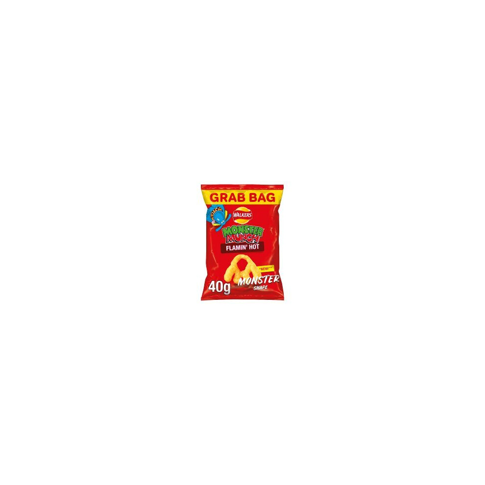 Walkers Monster Munch Flamin' Hot Snacks 40g (Pack of 30)