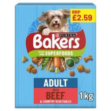 BAKERS Adult Beef with Vegetables Dry Dog Food 1kg (Pack of 1)