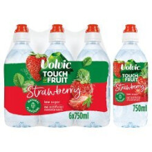 Volvic Touch of Fruit Strawberry Natural Flavoured Water 750ml (Pack of 6)
