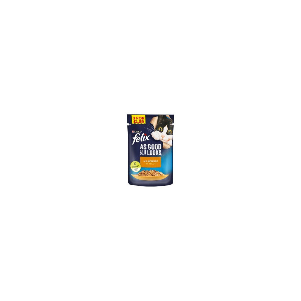 Felix As Good As It Looks with Chicken in Jelly 100g (Pack of 20)