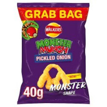 Walkers Monster Munch Pickled Onion Snacks 40g (Pack of 30)