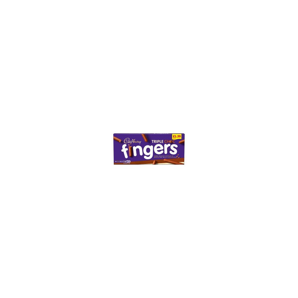 Cadbury Triple Choc Fingers Chocolate Biscuits 110g (Pack of 12)