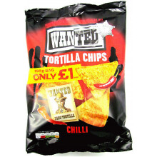Wanted Tortilla Chips Chilli 125g (Pack of 12)