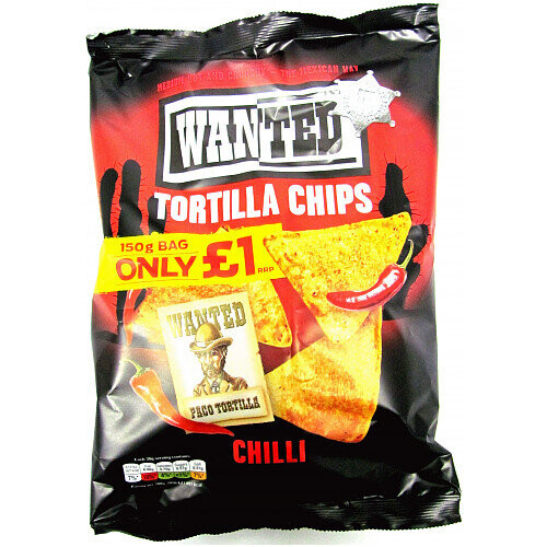 Wanted Tortilla Chips Chilli 125g (Pack of 12)