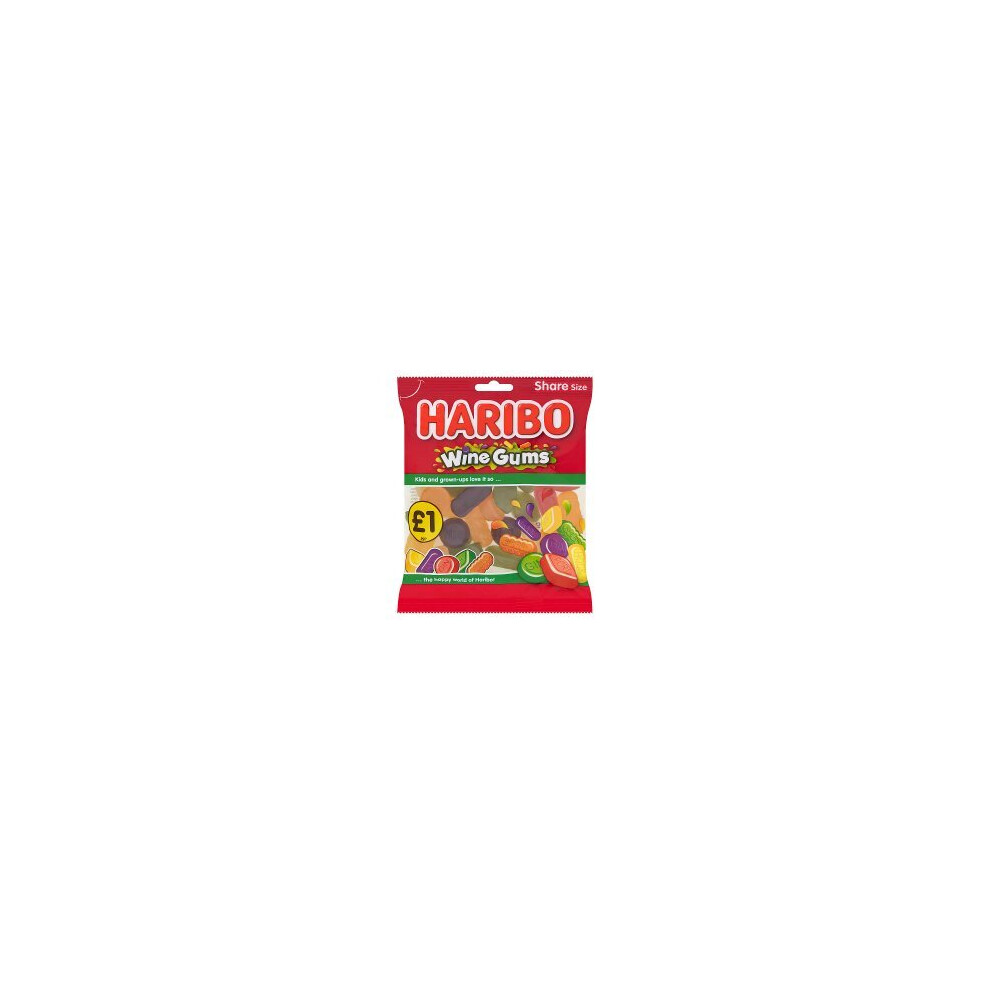 Haribo Wine Gums Bag 140G (Pack Of 12)