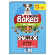 BAKERS Small Dog Beef with Vegetables Dry Dog Food 1.1kg (Pack of 1)