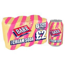 Barr American Cream Soda (6 x 330ml) Can (Pack of 4)