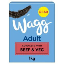 Wagg Adult Rich in Beef with Veg & Tasty Gravy 1kg (Pack of 5)