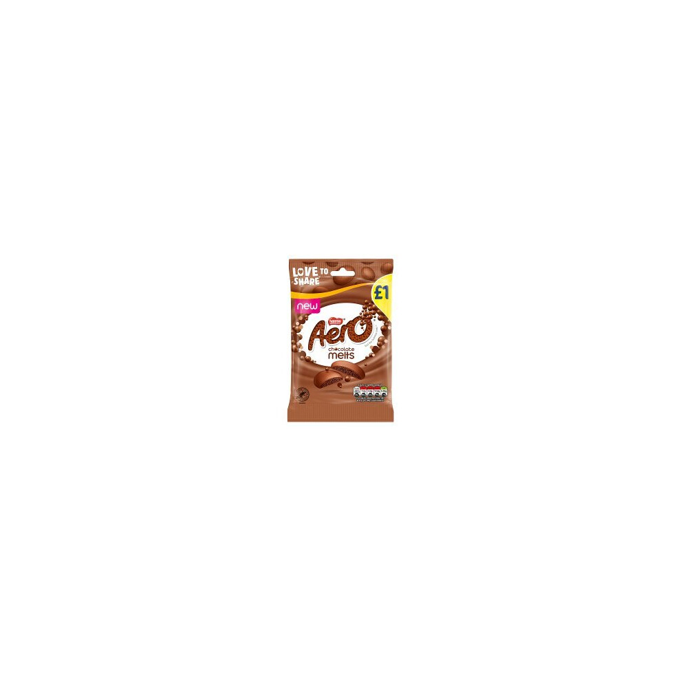 Aero Melts Milk Chocolate Sharing Bag 80g (Pack of 12)