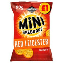 Jacob's Mini Cheddars Red Leicester Flavour 90g (Pack of 15)