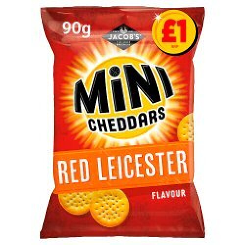 Jacob's Mini Cheddars Red Leicester Flavour 90g (Pack of 15)