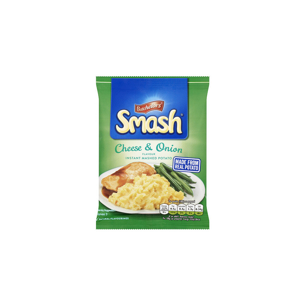 Batchelors Smash Cheese & Onion Instant Mash Potato 107g (Pack of 9)