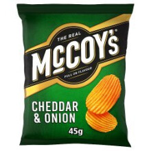 McCoy's Cheddar & Onion Grab Bag Crisps 45g (Pack of 26)