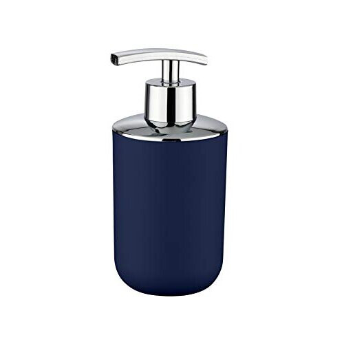 Wenko Brasil Soap Dispenser - Dark Blue TPE, Durable Modern Bathroom Accessory (7.3 x 9 x 16.5 cm)