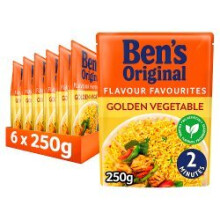 Bens Original Golden Vegetable Microwave Rice 250g (Pack of 6)