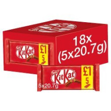 Kit Kat 2 Finger Milk Chocolate Biscuit Multipack 5 Pack (Pack of 18)