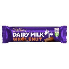 Cadbury Dairy Milk Whole Nut 45g Bar with Hazelnuts - 100% Sustainably Sourced Cocoa, Suitable for Vegetarians (Pack of 48)