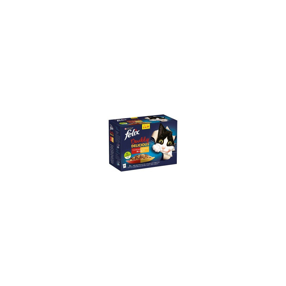 Felix Doubly Delicious Countryside Selection In Jelly 12 X 100G (1.2Kg) (Pack Of 1)