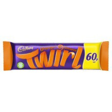 Cadbury Twirl Orange Flavoured Chocolate Bar 43g (Pack of 48)