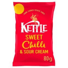 KETTLE Chips Sweet Chilli & Sour Cream 80g (Pack of 12)