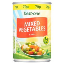 Best-One Mixed Vegetables in Water 300g - Pack of 12, Vegetarian, 1 of 5 a Day