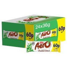 Aero Bubbly Peppermint Mint Chocolate Bar 36g (Pack of 24)