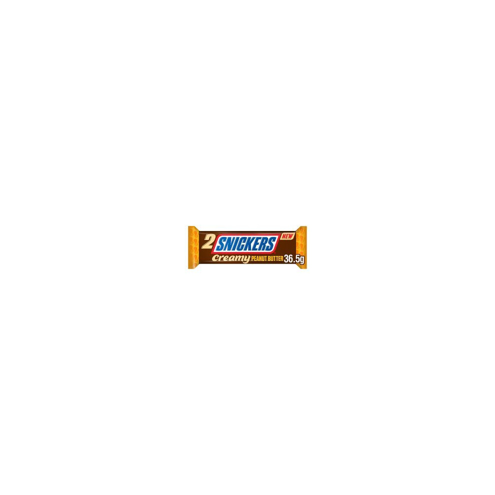 Snickers Creamy Peanut Nut Butter Chocolate Duo Bar 36.5g (Pack of 24)