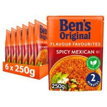 Bens Original Spicy Mexican Microwave Rice 250g (Pack of 6)