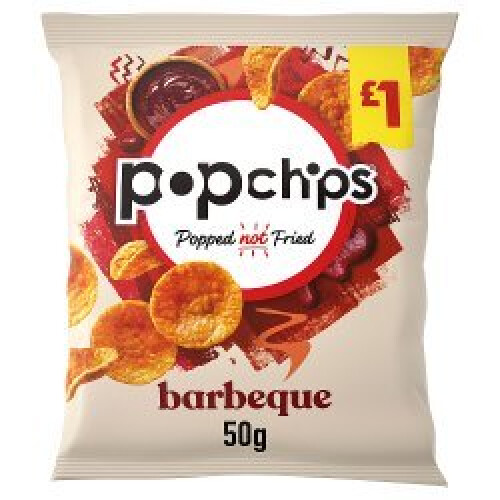 Popchips Barbeque Flavour Potato Snacks 50g (Pack of 16)