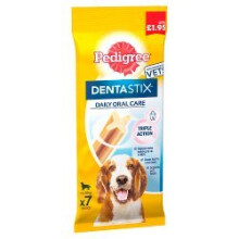 Pedigree Dentastix Daily Medium Dog Treats 7 x Dental Sticks 180g (Pack of 5)