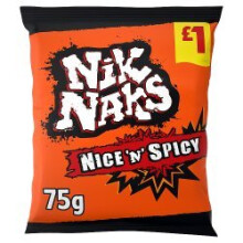 Nik Naks Nice 'N' Spicy Crisps 75g (Pack of 16)