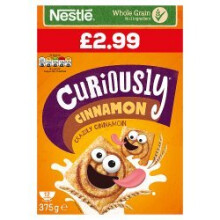 Nestlé Curiously Cinnamon Crazily Cinnamon Cereal 375g (Pack of 6)