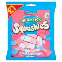 Swizzels Drumstick Squashies Bubblegum Flavour 131g (Pack of 12)