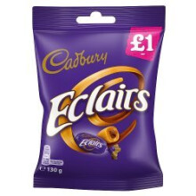 Cadbury Eclairs Classic Chocolate Bag 130g (Pack of 12)